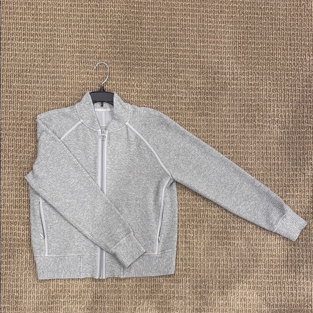 LuluLemon Gray Bomber Jacket. Women’s Size 10.